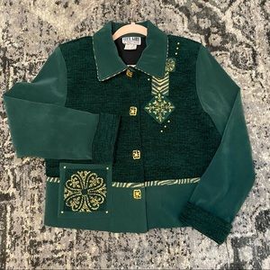 City Girl Nancy Bolen Green Suede Blazer jacket